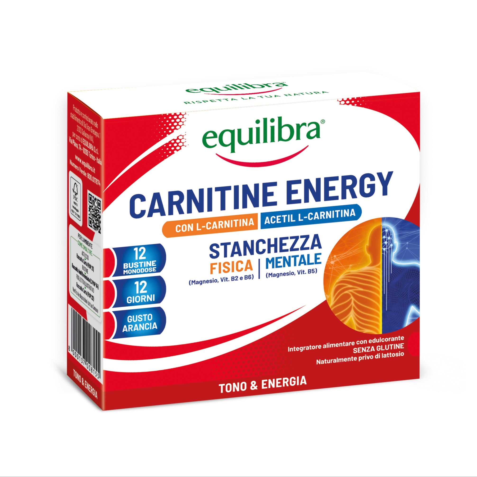 Carnitine Energy per stanchezza fisica e mentale
12 bustine
