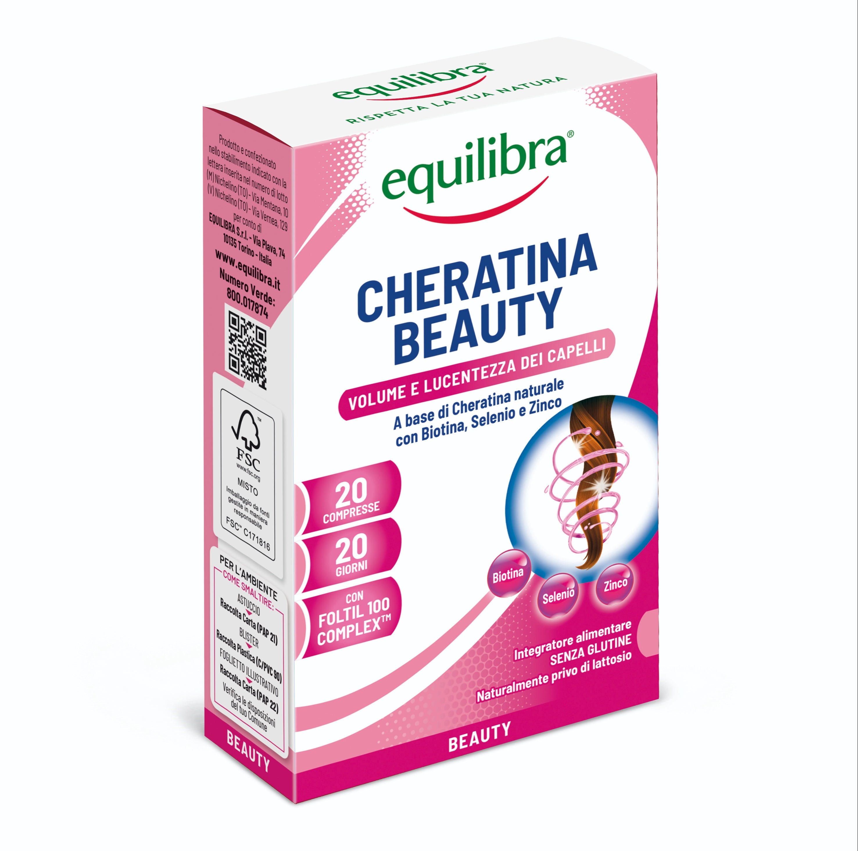 Cheratina Beauty per volume e lucentezza dei capelli
20 compresse